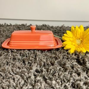 Fiestaware Persimmon Covered Butter Dish EUC